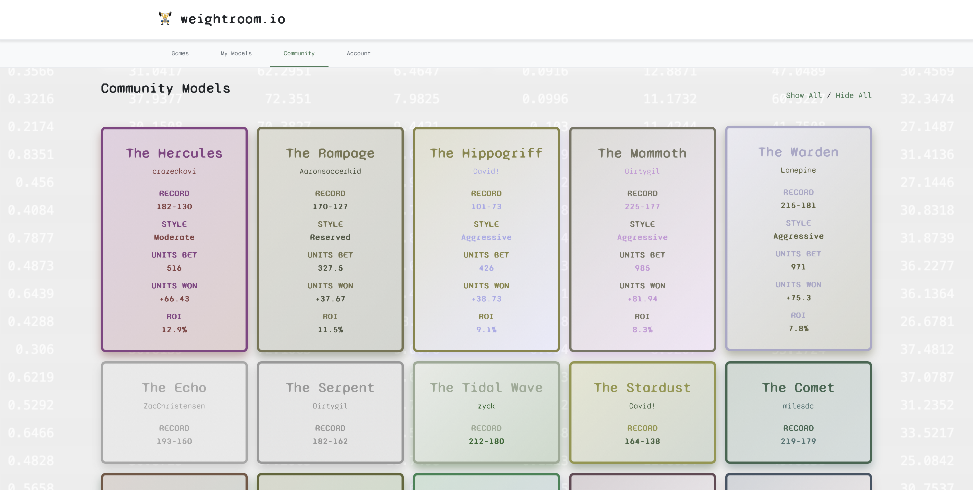 weightroom.io screenshot 2
